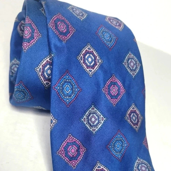 GEOFFREY BEENE Blue Patterned Men's Tie - Picture 2 of 7